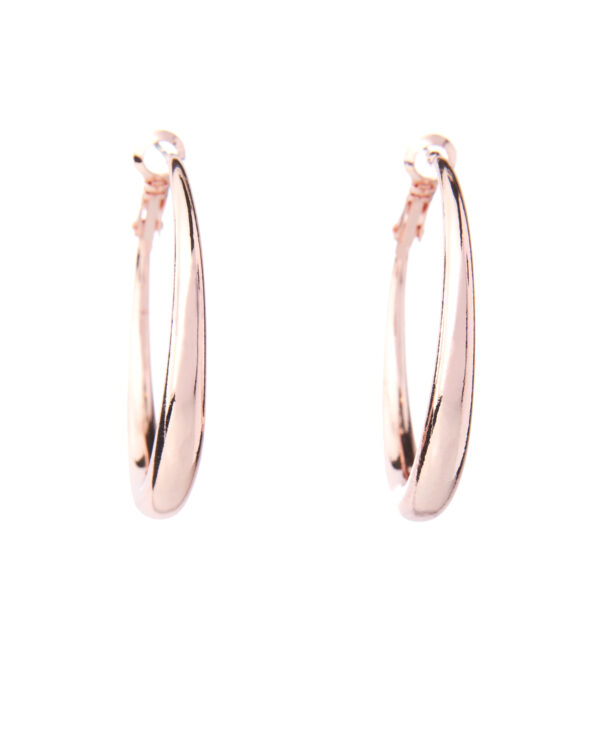 Rose gold plated 4 cm hoop earrings by The Gem Stories, featuring a sleek and modern twist design